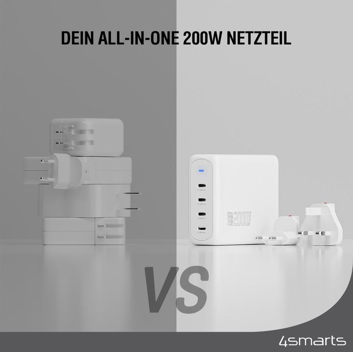 Productafbeelding 4smarts USB-Wandladegerät GaN Flex Pro 200 W, Ladeport Output (200 W)