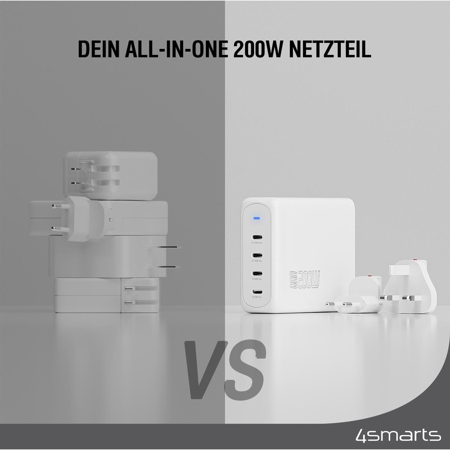 Thumbnail - 4smarts Flex Pro (200 W), USB Ladegerät, Weiss