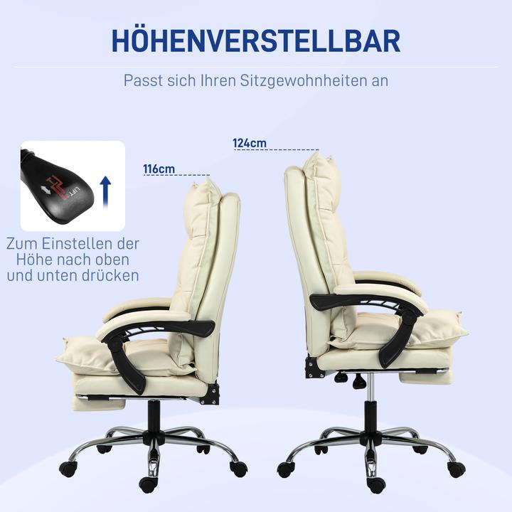 Immagine prodotto Vinsetto Bürostuhl Kunststoff, Kunstleder Beige (55 - 63 cm)