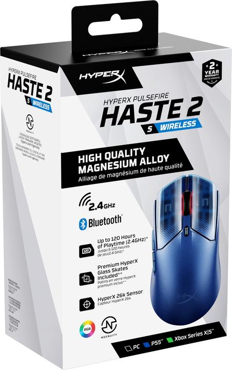 Actual product image HP HyperX Pulsefire Haste 2 S Navy Wireless Gaming Mouse (Wireless)