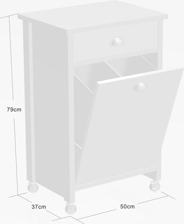 Kesper Carrello da cucina con cestino, rovere Sonoma
