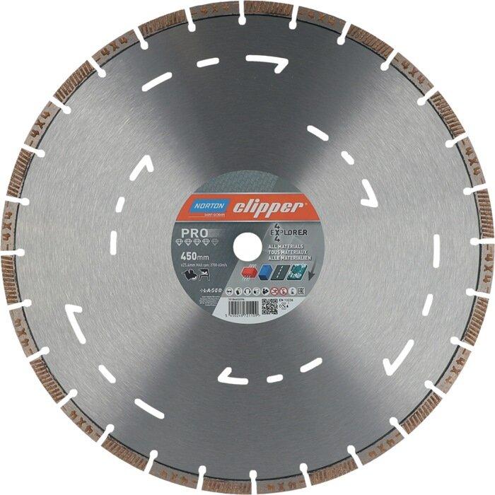 Image du produit Saint-Gobain Disque diamant 4x4 Explorer D.450mm alésage 25,4mm 3,2mm 12mm NORTON CLIPPER