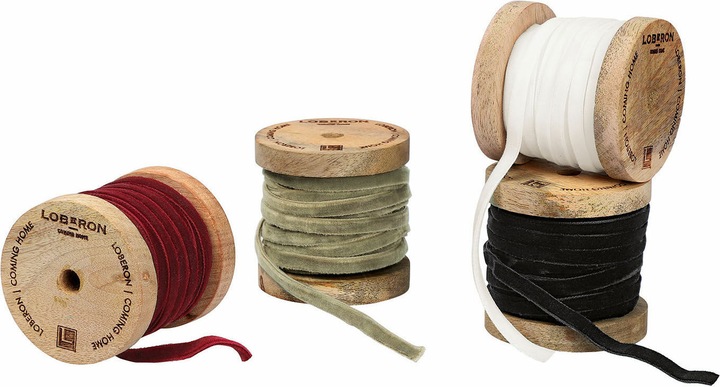 Loberon Samtband 4er Set Hilary bunt (Geschenkband, 4 x)