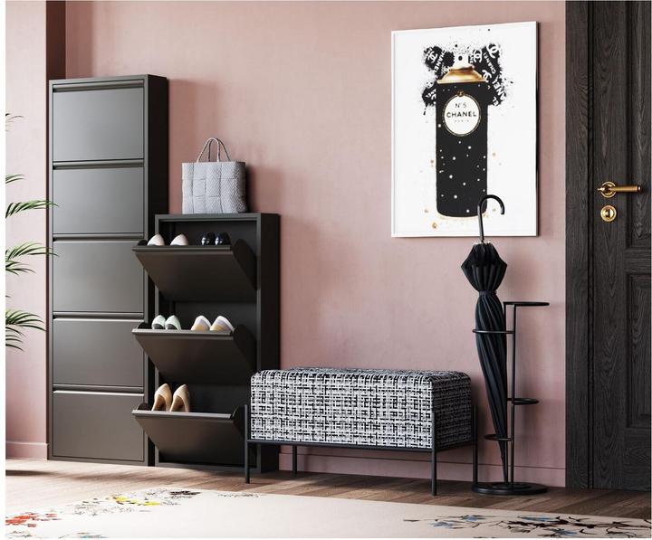Produktbild Kare Design Schuhkipper Caruso 3-er schwarz (104 x 50 x 15 cm)