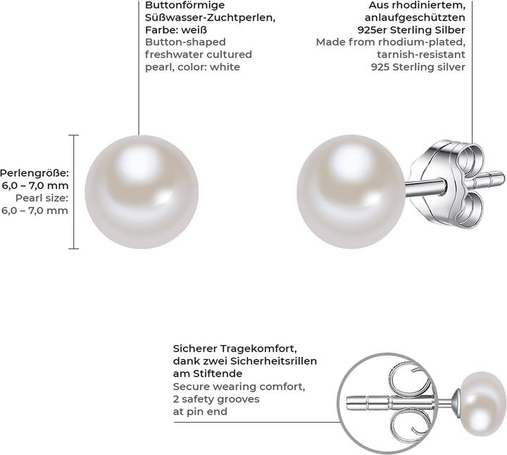Immagine prodotto Valero Pearls Perle d'acqua dolce d'argento da donna - 2926 (Argento 100%)