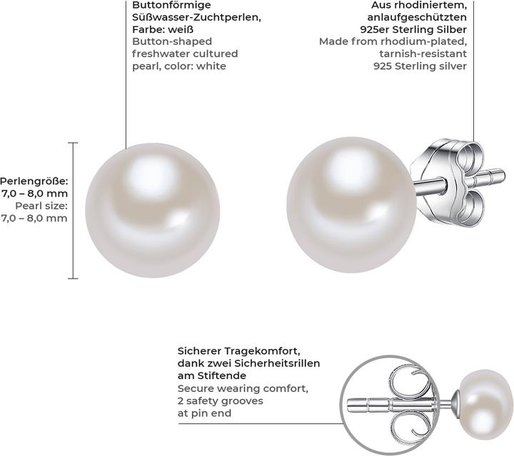 Immagine prodotto Valero Pearls Perle d'acqua dolce d'argento da donna - 2934 (Argento)