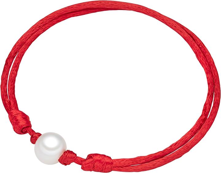 Immagine prodotto Valero Pearls Donna Satin Perle d'acqua dolce rosso 18,0 - 34,0 cm, flessibile e regolabile - 3302 (34 cm, Saziare)