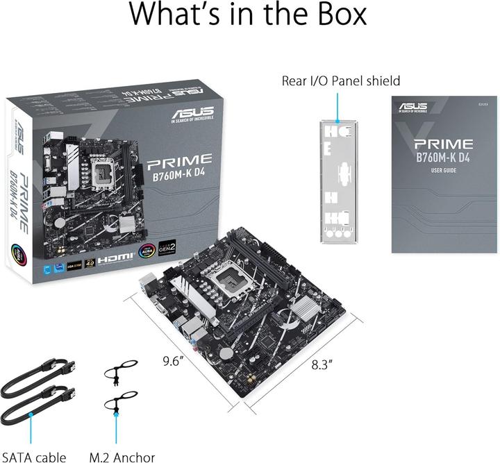Produktbild ASUS PRIME B760M-K (LGA 1700, Intel B760, mATX)