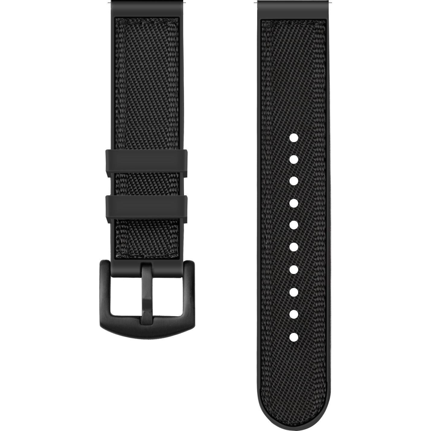 Strap-it Armband (Silikon, Nylon), Uhrenarmband, Schwarz