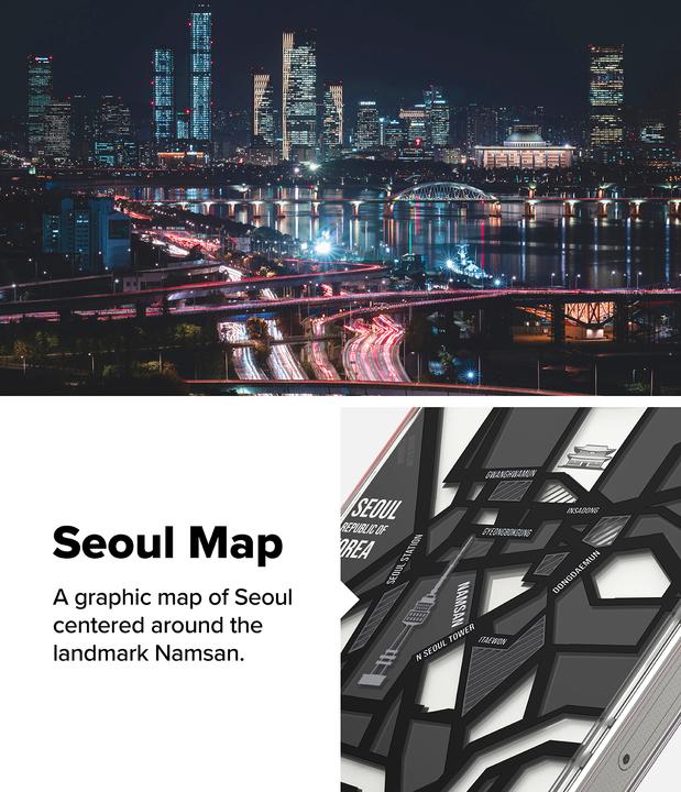 Immagine prodotto Ringke Case for iPhone 16 Pro FUSION DESIGN SEOUL MAP BLACK (Apple iPhone 16 Pro)