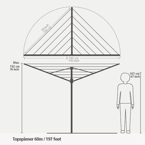 Actual product image Brabantia Rotary dryer Topspinner 60 m