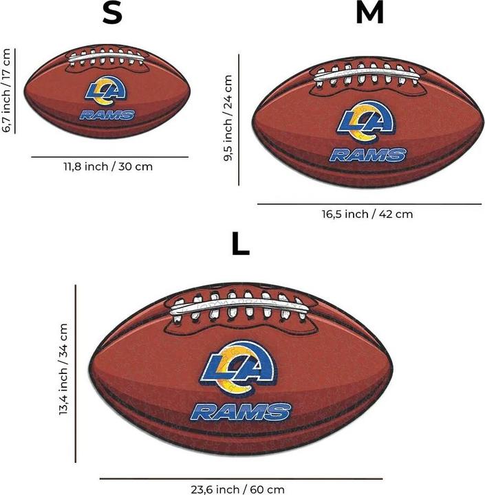 Produktbild Iconic NFL - Los Angeles Rams – Football mit Logo - Holz Puzzle Grösse L (500 Teile) (500 Teile)