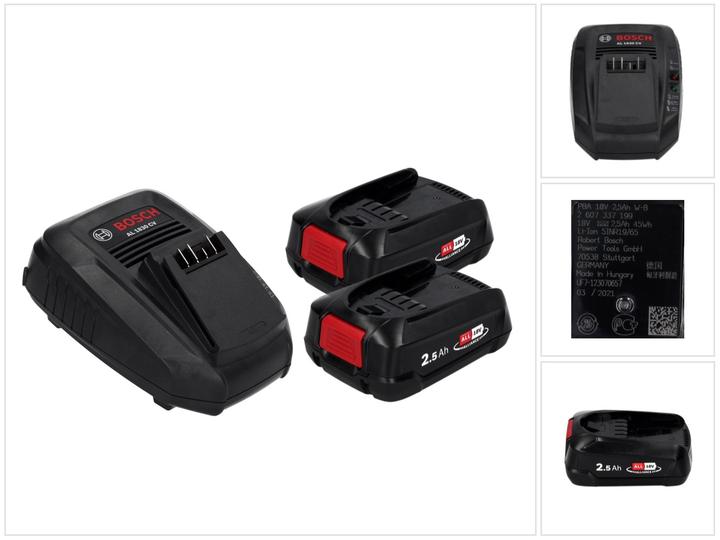 Produktbild Bosch Home & Garden Starter-Set PBA 18V (2x2,5Ah) + AL 1830 CV (18 V)