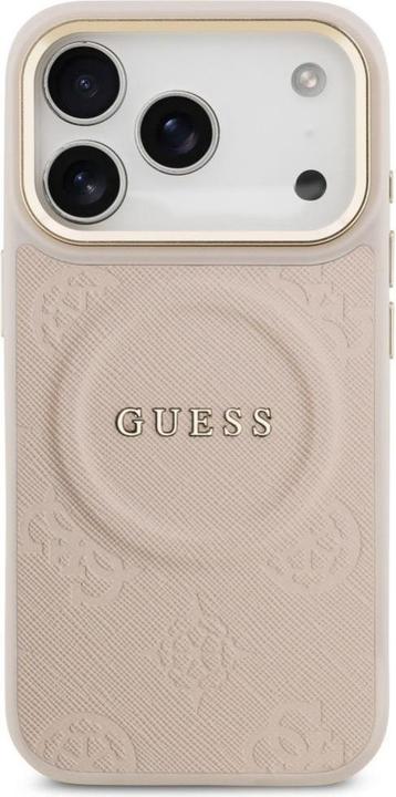 Produktbild Guess PU Leather Peony Pattern Case für Apple iPhone 17 Pro - pink (Apple iPhone 17 Pro)