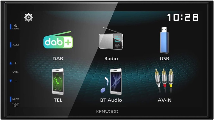 Kenwood Corp. DMX125DAB Récepteur multimédia pour voiture Noir 84 W Bluetooth (Voiture Android, Apple Carplay)