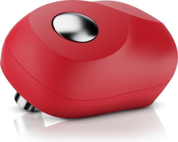 Arendo Elektrischer Dosenöffner One Touch, automatische Drehung, für alle Dosen, ohne scharfe Kanten, rot