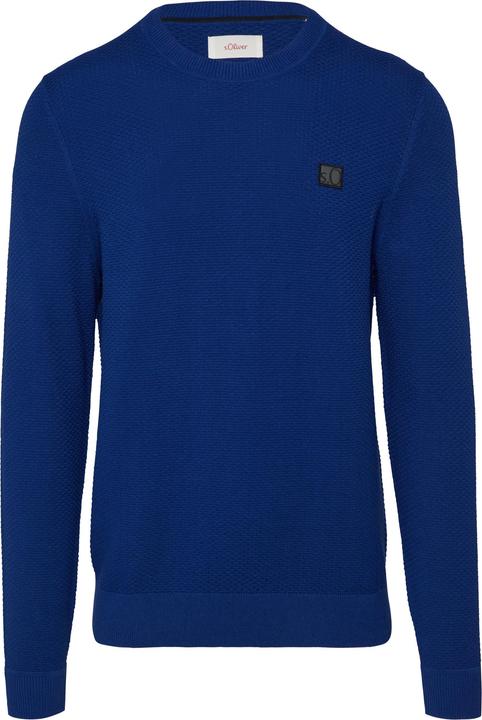 Produktbild S.Oliver Strickpullover Strukturierter Strickpullover mit Logo-Patch (XXL)