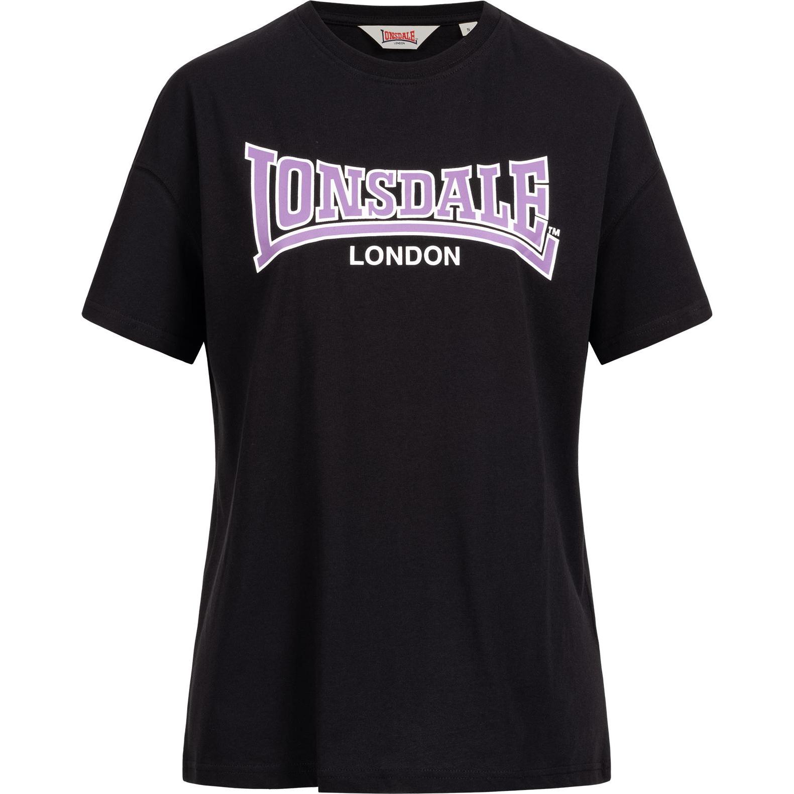 Lonsdale, Herren, Shirt, t-shirt, Schwarz, Violett, Weiss, (XL)