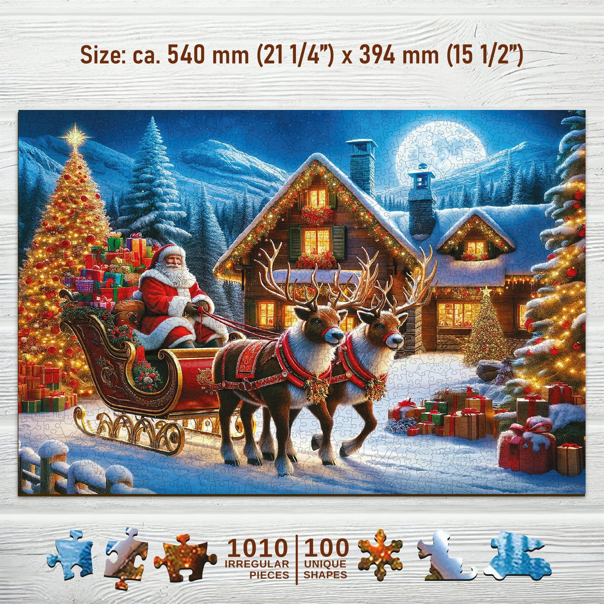 WoodenCity WOODEN CITY Santa Claus Is Comin’ 1000 Wooden Puzzle Jigsaw Puzzle with unique shapes (1000 pezzi)