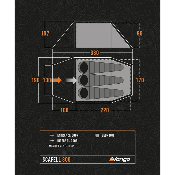 Produktbild Vango Scafell 300 (Kuppelzelt, Tunnelzelt, 3.60 kg, 3 Personen)