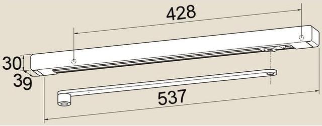 Actual product image Dormakaba Slide rail with lever G-EMF XEA (Entrance door, French window, Room door, Wooden door, Indoor)