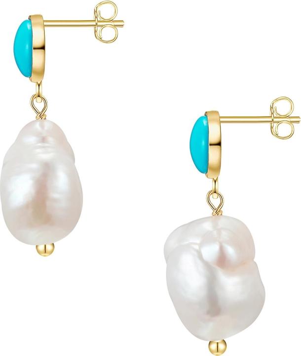 Immagine prodotto Glanzstücke München Donna Argento Sterling Turchese (rec.) Perla d'acqua dolce coltivata Oro Giallo - 28565 (Argento)