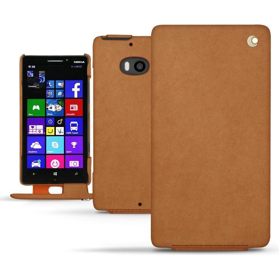 Noreve Lederschutzhülle vertikal (Nokia Lumia 930), Smartphone Hülle, Orange