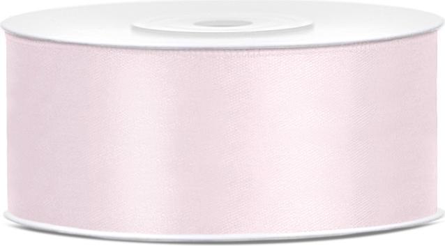 Actual product image Partydeco Satin ribbon, light powder pink, 25mm/25m (1 pc. / 25 lm) (1x)