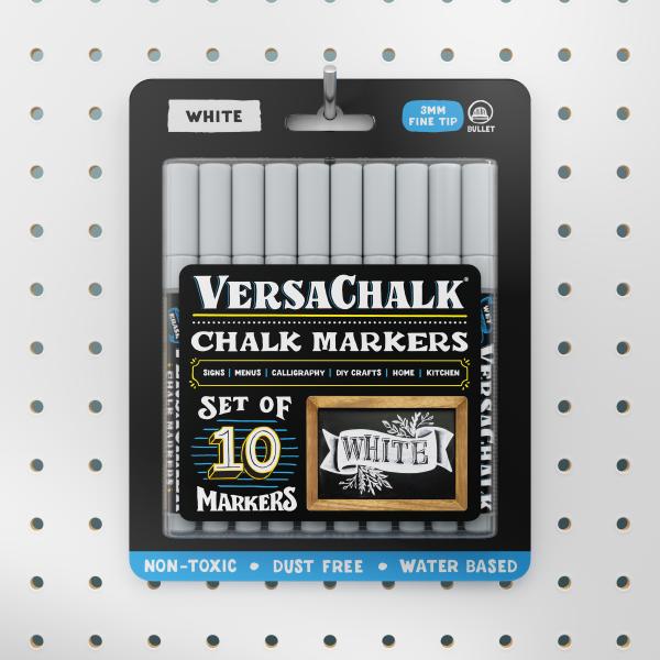 Produktbild VersaChalk - Weisse Flüssig Kreide Marker 10er Set 3mm Spitze (Weiss, 10 x)