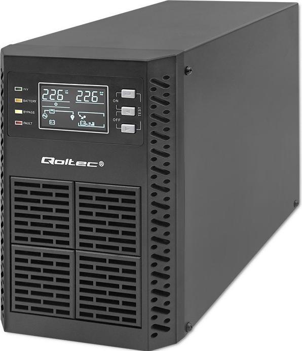 Produktbild Qoltec ZASILACZ AWARYJNY UPS 1KVA | 1000W | POWER FACTOR 1.0 | LCD | EPO | USB | ON-LINE (1 VA, 1000 W, Online-Doppelwandler USV)