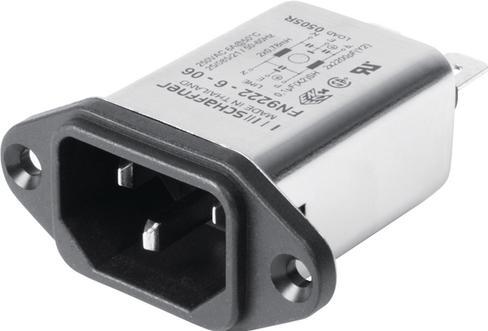 Produktbild Schaffner EMV Gerätestecker mit Filter, 10A, 250VAC