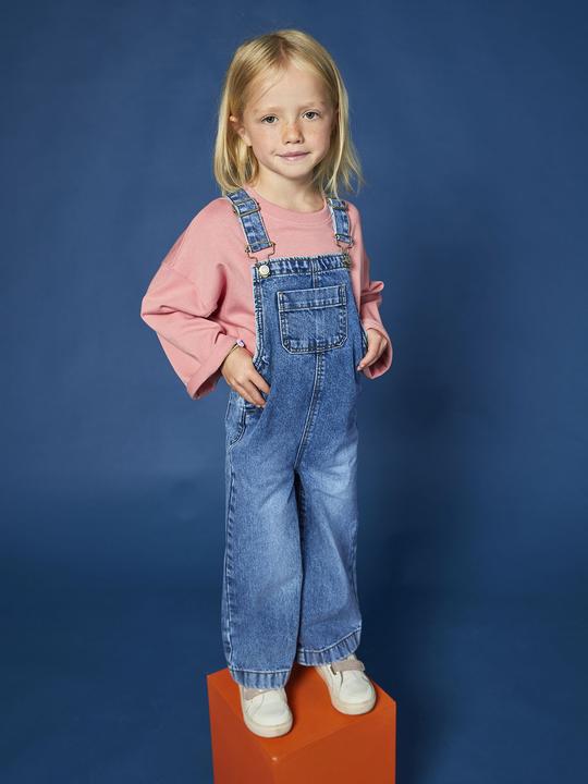 Image du produit Vertbaudet Mädchen Jeans-Latzhose mit weitem Bein (134)