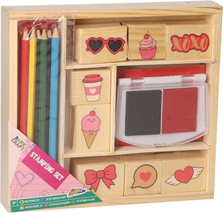 Actual product image Grafix Wooden stamp set with coloured pencils
