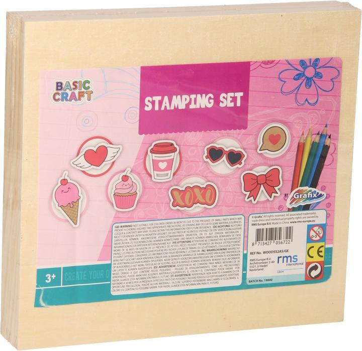 Actual product image Grafix Wooden stamp set with coloured pencils