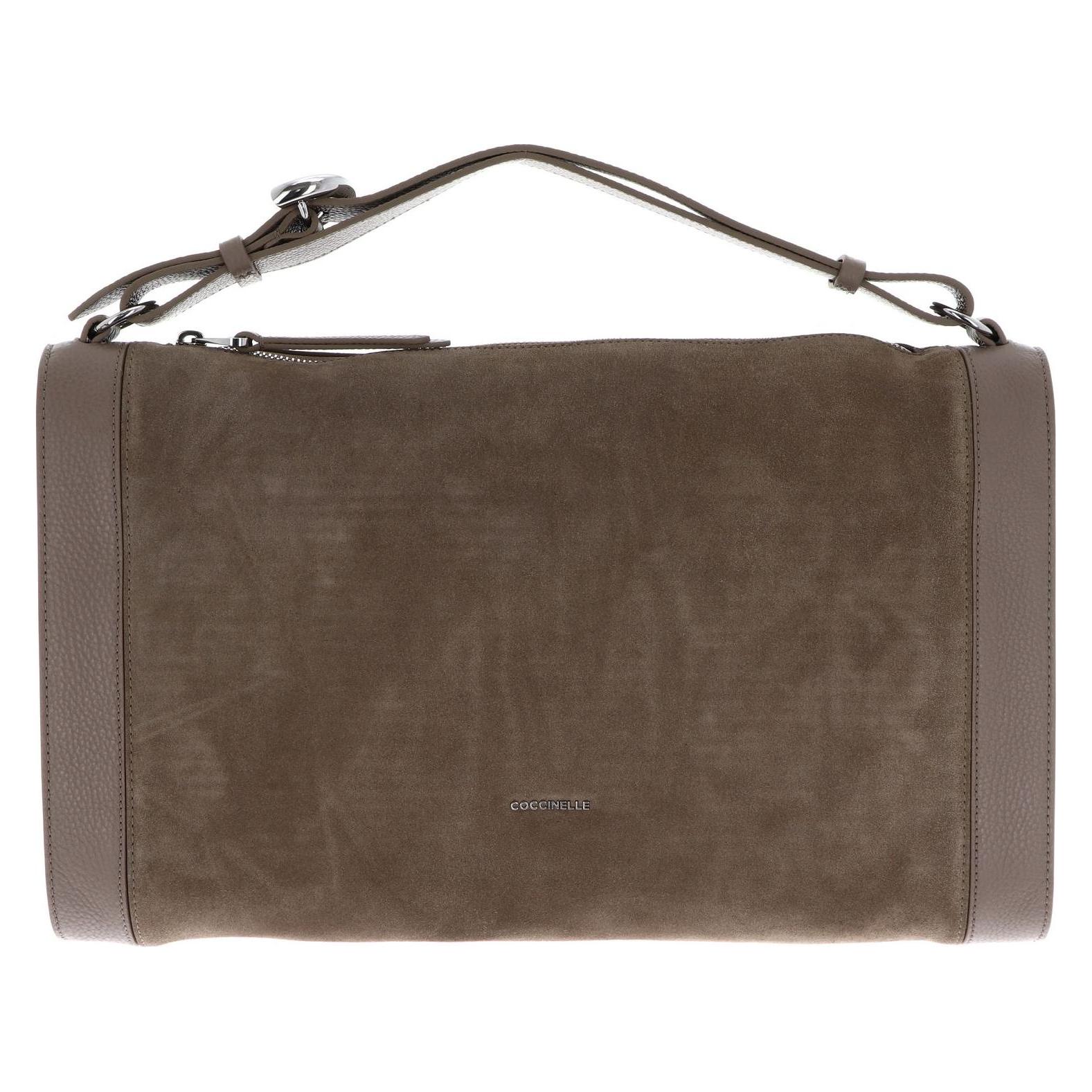Coccinelle, Damen, Handtasche, Elinor Suede Bimaterial Handbag, Braun