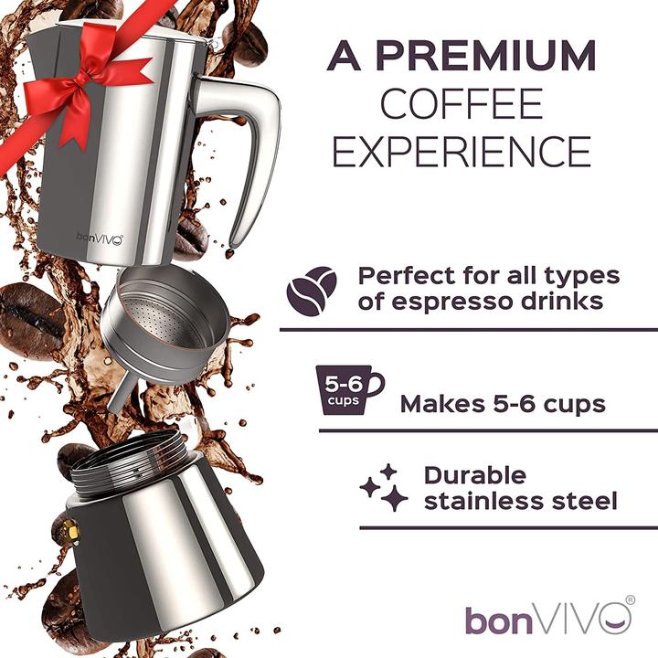 Immagine prodotto BonVivo Caffettiera per espresso 100ml, rame (2 T.)