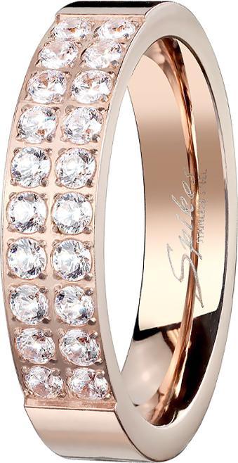 Immagine prodotto Star Piercing Anello in oro rosa con venti cristalli (senza ottone, Acciaio chirurgico 316L)