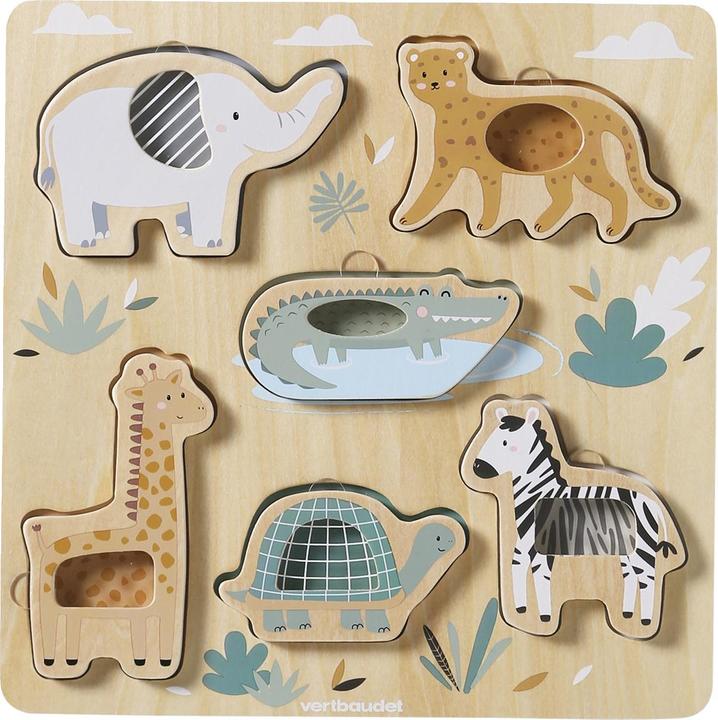 Produktbild Vertbaudet Baby 2-in-1-Puzzle TANSANIA aus Holz FSC® (6 Teile)