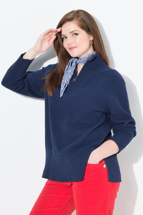 Produktbild Ulla Popken Strick-Troyer, Stehkragen, Zipper, Langarm (56)