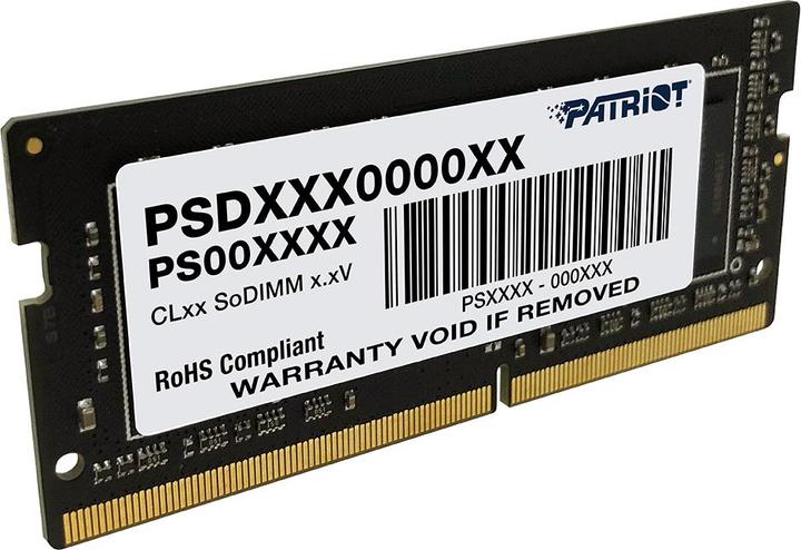 Produktbild Patriot SO-DIMM DDR4 8GB 3200MHz (1 x 8GB, 3200 MHz, DDR4-RAM, SO-DIMM)