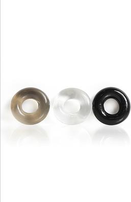 Produktbild Boneyard Triple Play Cock Ring - Gray - Clear (12 cm)