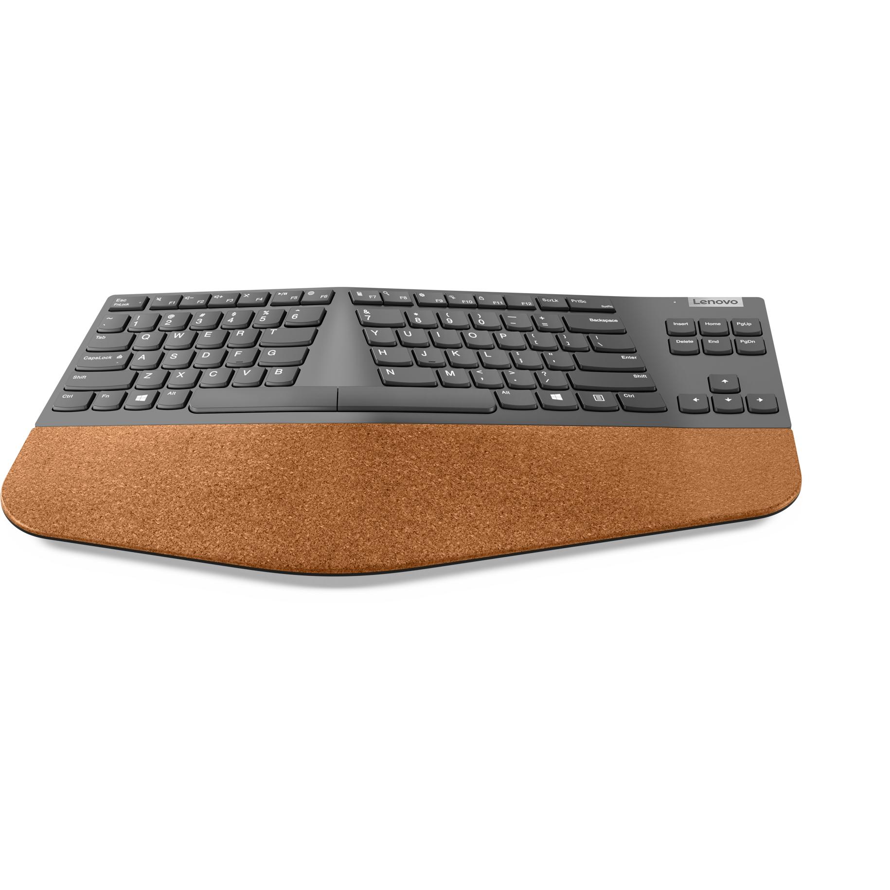 Lenovo Go Wireless Split - RF Wireless - Grau (USA, Kabellos), Tastatur, Grau