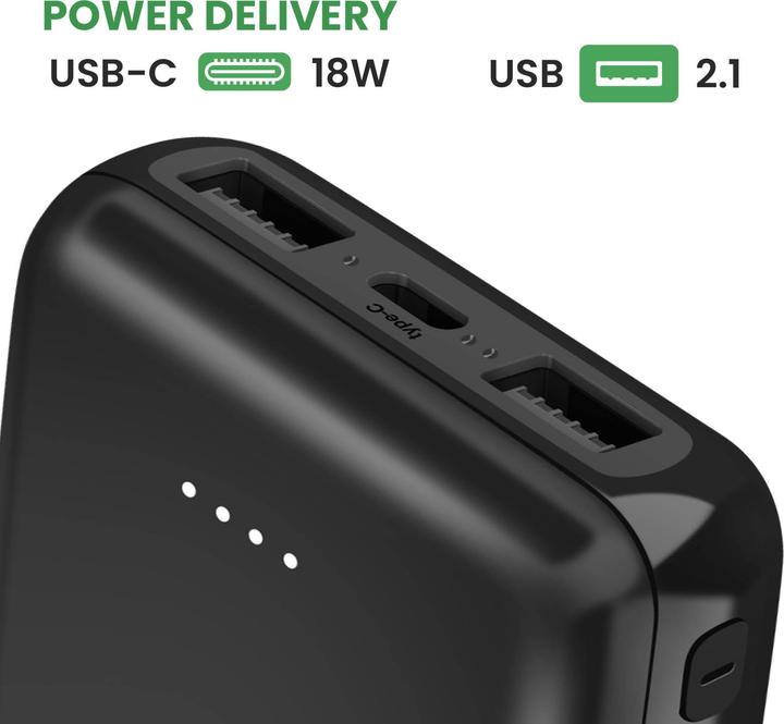 Produktbild Akashi ALTPB10COMPBL 2x USB-Ports + Micro-USB Anschluss (10000 mAh, 37 Wh)