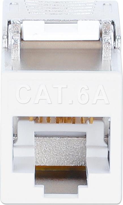 Produktbild Intellinet Cat6a 10G Slimline Keystone-Modul, geschirmt und werkzeuglos, weiss (Keystone Modul)