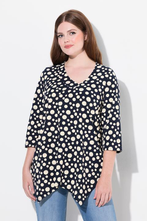 Produktbild Ulla Popken Shirt, Zipfelsaum, V-Ausschnitt, 3/4-Arm (46, 48)