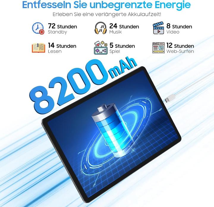 Produktbild Blackview Tab 90 WiFi (5G, 11", 128 GB, Grau)