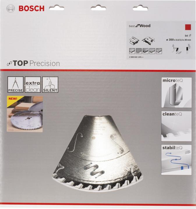 Produktbild Bosch Professional Zubehör Kreissägeblatt Top Precision Best for Wood, 350 x 30 x 3,5 mm, 54