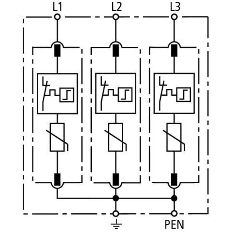 Thumbnail - Dehn Type 2 230/400V SPD for 3 pole TNC/S, Widerstand