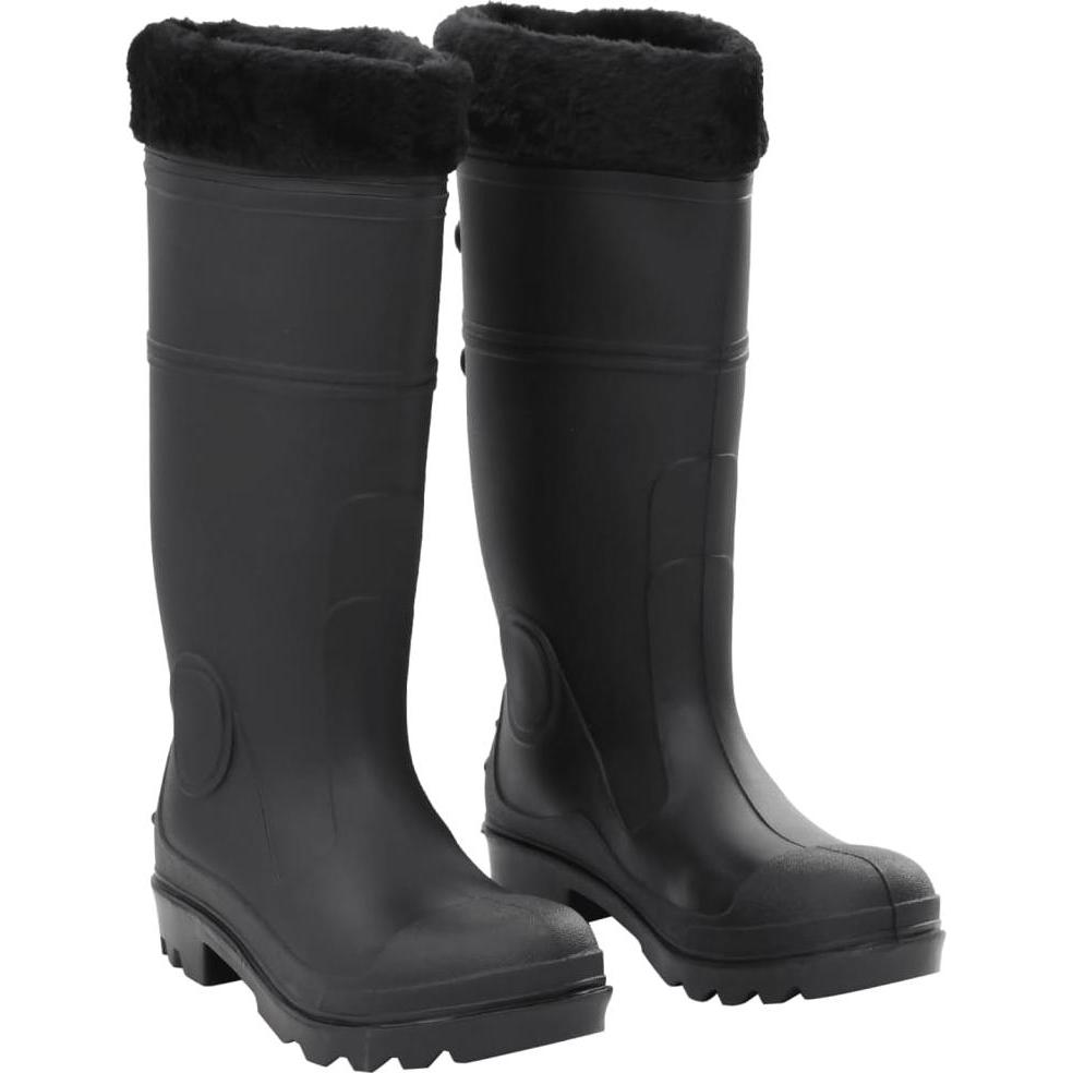 VidaXL, Herren, Gummistiefel, Gummistiefel mit Herausnehmbarem Innenfutter Gr. PVC, Schwarz, (39)