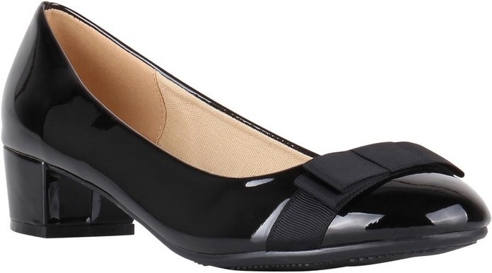 Actual product image Krisp Faux Leather Pumps With Bow And Low Heel (40)